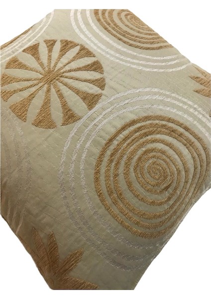 Çiçek Desenli Krem Kırlent Kılıfı 45CM*45CM