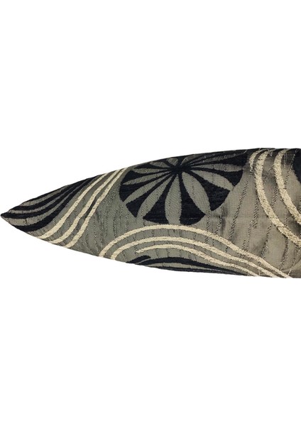 Çiçek Desenli Siyah Kırlent Kılıfı 45CM*45CM