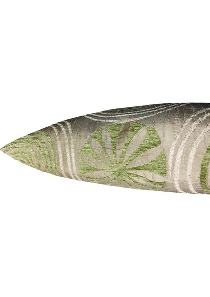 Çiçek Desenli Açık Yeşil Kırlent Kılıfı 45CM*45CM