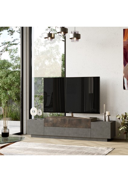 Robin Home Lujo Tv Ünitesi Tv Sehpası 160CM Beton-Bronz