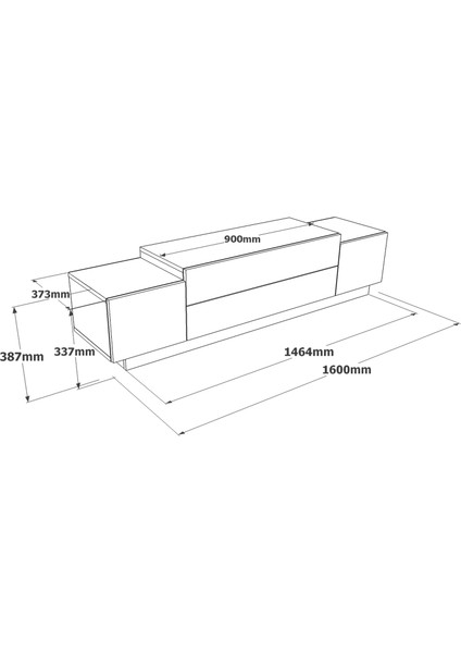 Robin Home Lujo Tv Ünitesi Tv Sehpası 160CM Beton-Bronz