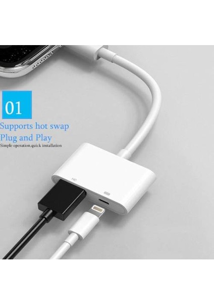 Blue Wings HDMI Kablosu Lightning Dijital Av Adaptörü