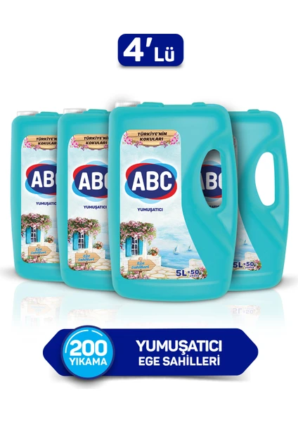 Abc Çamaşır Yumuşatıcısı Ege Sahilleri 5 Lt X4