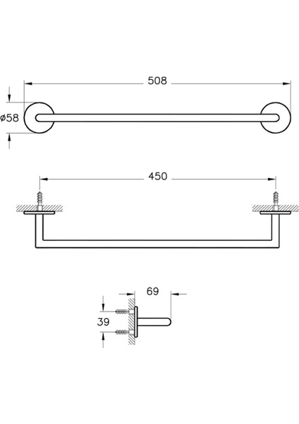 A4488626 Havluluk 45 cm Bakır