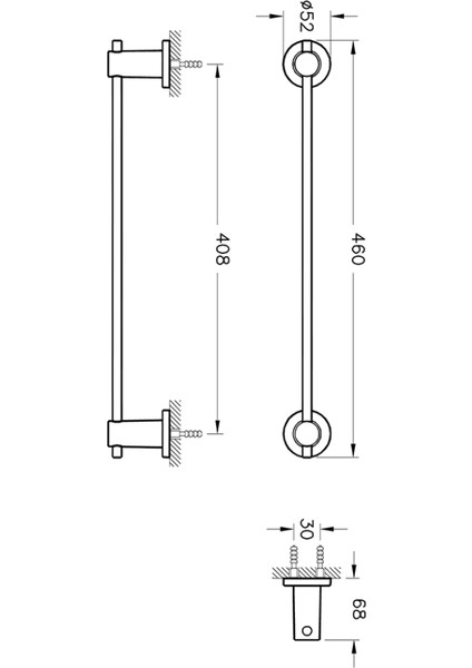 VitrA Ilia A44392 Uzun Havluluk, Krom