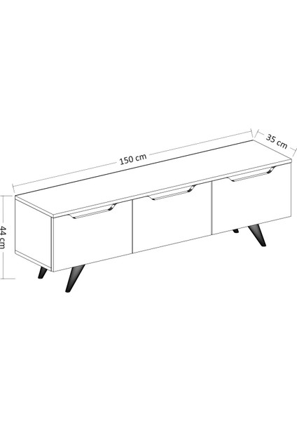 BMdekor TV Sehpası Parka Beyaz Meşe 150 cm modelleri