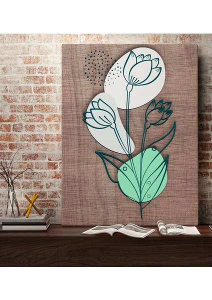 Gift Minimal Çiçekler Tasarımlı Kanvas Tablo 70X100CM-2