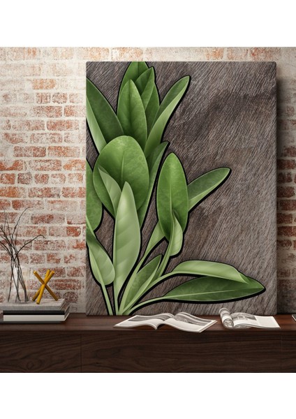 Gift Green Plant Tasarımlı Kanvas Tablo 70X100CM-4