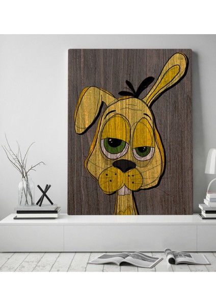 Gift Drunken Rabbit - Yellow Tasarımlı Kanvas Tablo 50X70CM-1