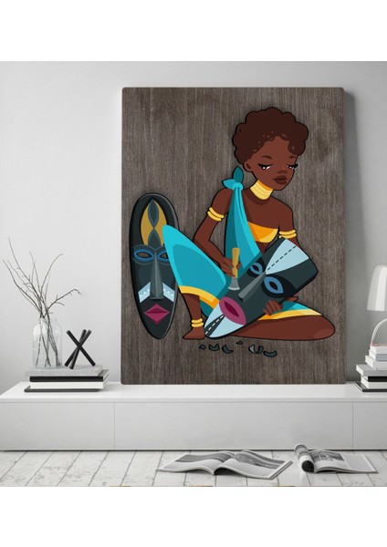 Gift African Woman Tasarımlı Kanvas Tablo 50X70CM-5