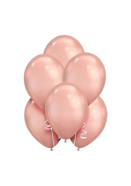 Metalik Rose Gold Balon 12 Inç 10 Adet