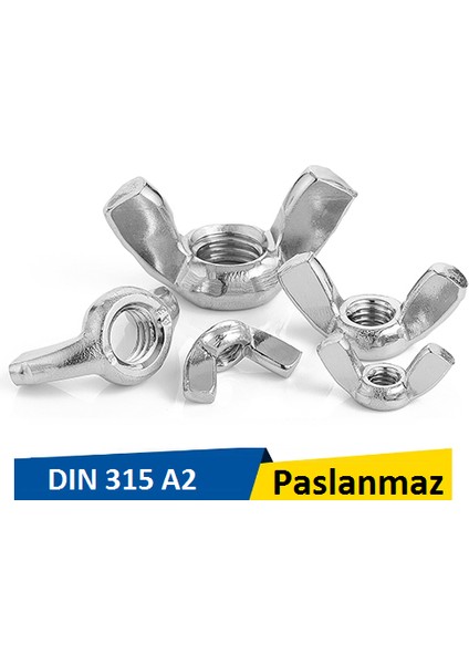 M5 Inox Paslanmaz Kelebek Somun