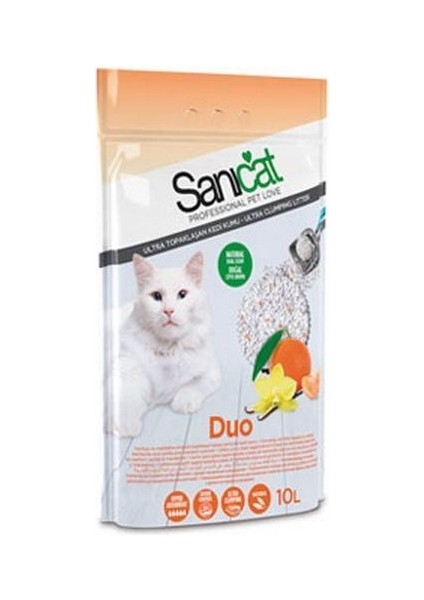 Duo Vanilya ve Mandalina Kokulu Topaklaşan Kedi Kumu 10 Lt
