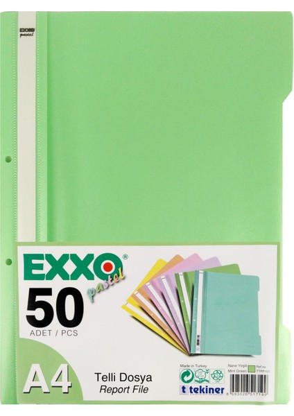 Pastel Telli Dosya 50'li Nane Yeşili