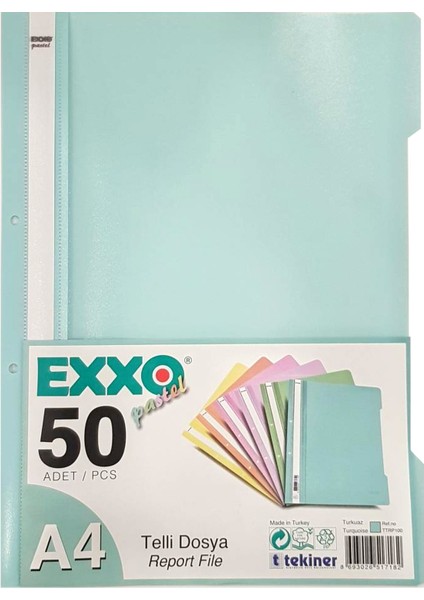 Pastel Telli Dosya 50'li Turkuaz