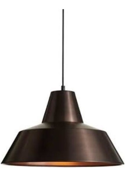 retro,vintage mutfak,oda,cafe,oteller için kahverengi 1xe27 metal sarkıt avize çap24cm
