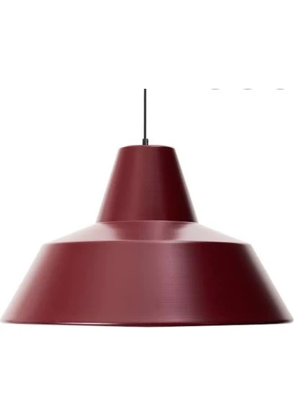 Retro Bordo Içi Beyaz Tekli Metal Sarkıt Çap: 24CM