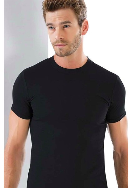 Erkek 0 Yaka Likralı Tshirt 6571