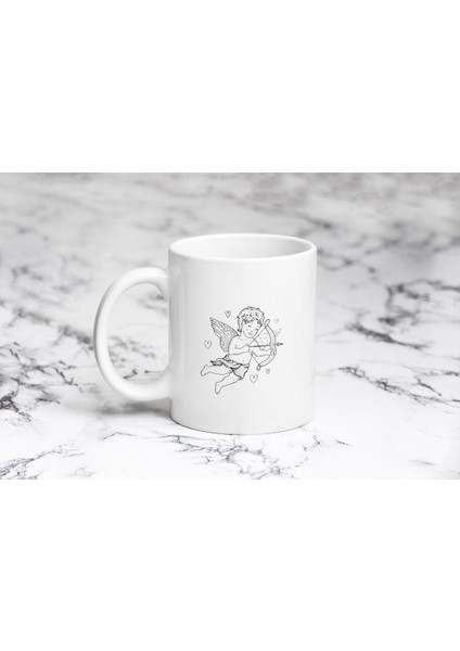 Siyah Beyaz Melek Aşk Kupa Bardak