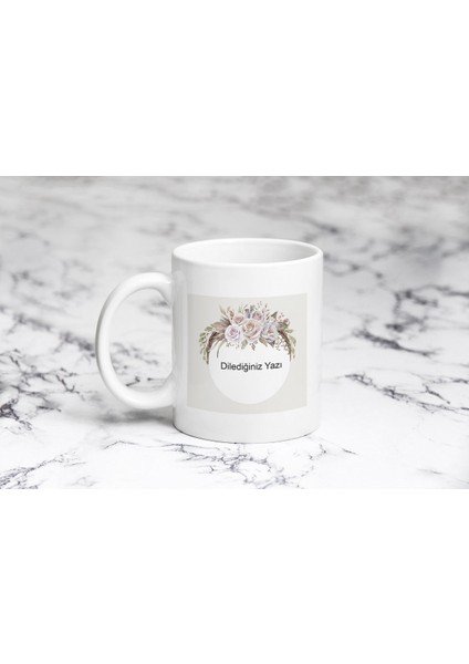 Çiçekli Yazı 2kupa Bardak