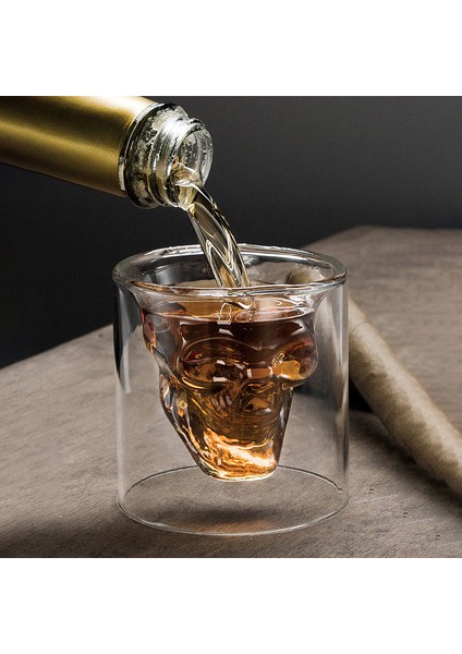 Çift Camlı Kuru Kafa Bardak 75 ml