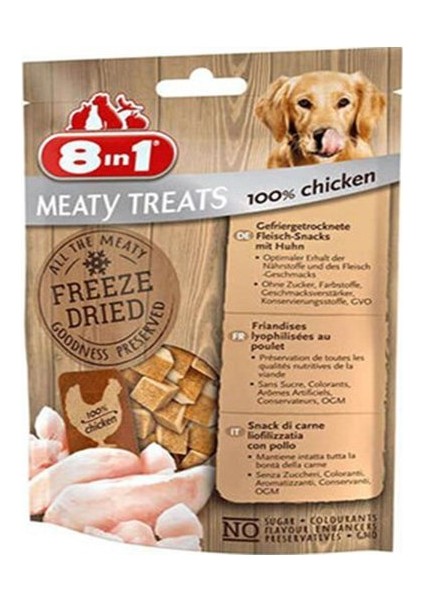 8 In 1 Freeze Dried Tahılsız Tavuklu Kurutulmuş Köpek Ödülü 50 gr