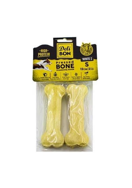 Deri Press Köpek Kemik 12CM S Boy 2li Paket Beyaz