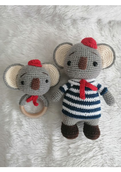 Denizci Koala Yeni Doğan Seti Amigurumi Organik Oyuncak
