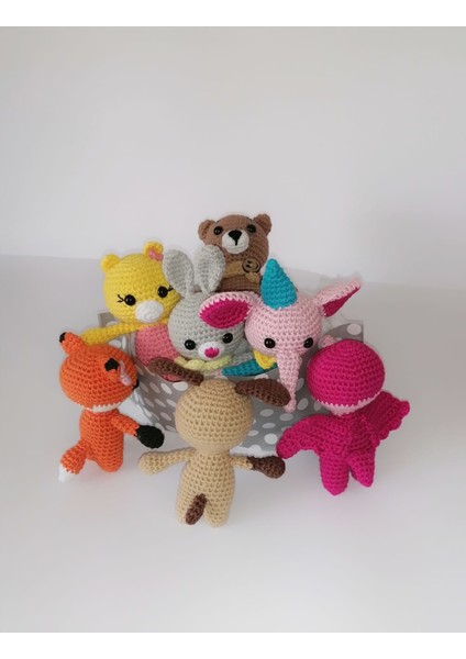 Sevimli Tayfa Maskot Takımı Amigurumi Organik Oyuncak modelleri