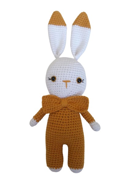 Hardal Miniş Tavşan Uyku Arkadaşı Amigurumi Organik Oyuncak