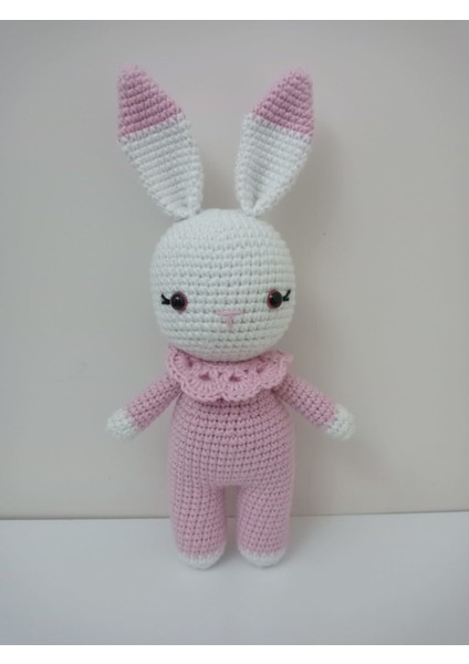Pembe Miniş Tavşan Uyku Arkadaşı Amigurumi Organik Oyuncak