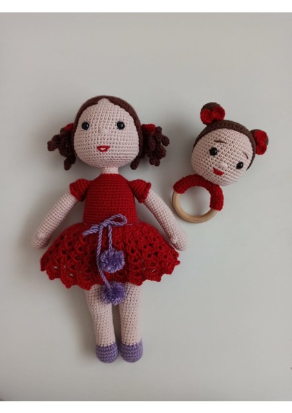 Yeni Doğan Şirin Bebek Seti Amigurumi Organik Oyuncak