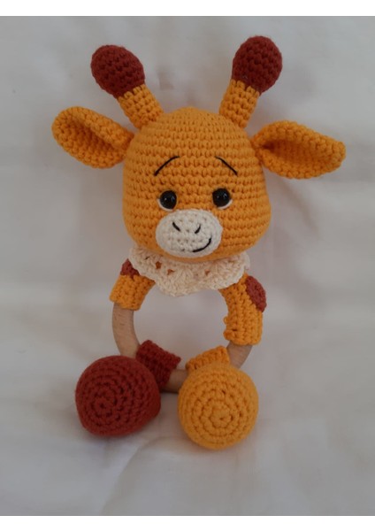 Vik Vik Zürafa Çıngırak Amigurumi Organik Oyuncak