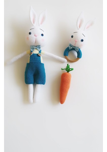 Havuçlu Tavşan Set Amigurumi Organik Oyuncak