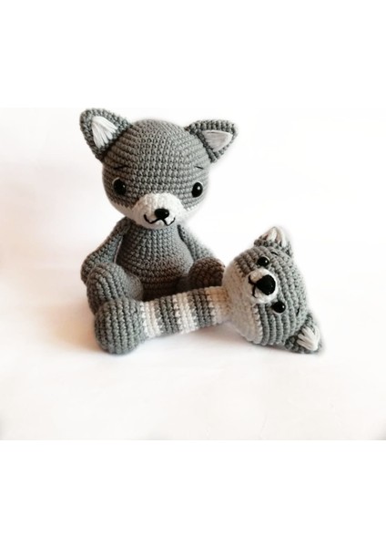 Sevimli Kurt Oyuncak ve Çıngırak Takım Amigurumi Organik Oyuncak fiyatları