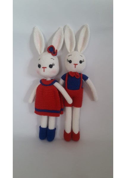Bay ve Bayan King Tavşan Çifti Amigurumi Organik Oyuncak fiyatları