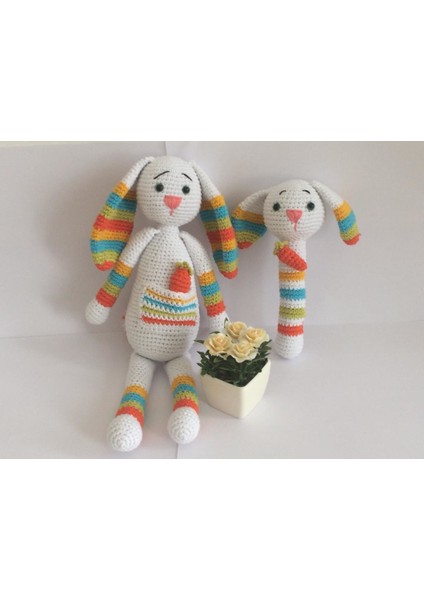 Şapşik Tavşan Uyku Arkadaşı ve Çıngırak Amigurumi Organik Oyuncak fiyatları