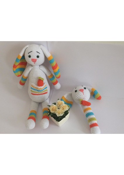 Şapşik Tavşan Uyku Arkadaşı ve Çıngırak Amigurumi Organik Oyuncak modelleri