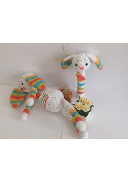 Şapşik Tavşan Uyku Arkadaşı ve Çıngırak Amigurumi Organik Oyuncak fırsatları