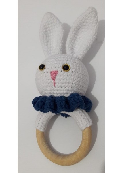 Sevimli Tavşan Çıngırak Amigurumi Organik Oyuncak