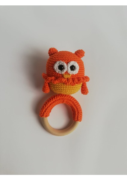 Baykuş Çıngırak Amigurumi Organik Oyuncak