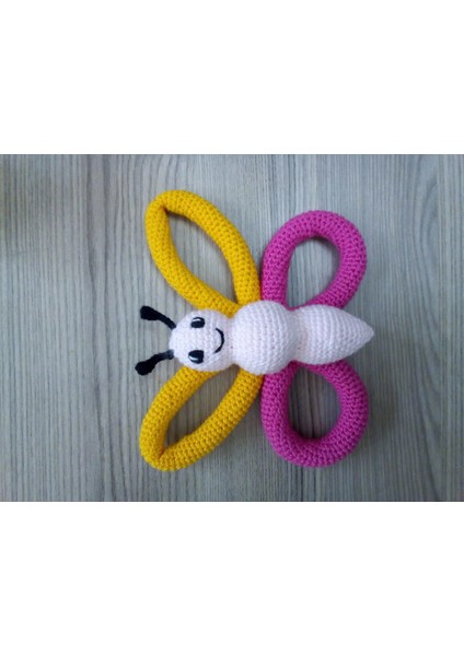 Kelebek Çıngırak Amigurumi Organik Oyuncak