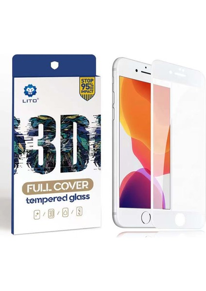 D+ iPhone 8 Plus Privacy Ekran Koruyucu White