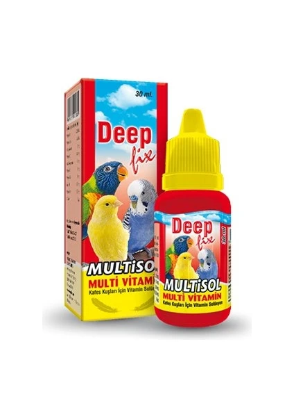 Deep Fix Multisol Kafes Kuşlari Için Multivitamin Takviyesi 30 ml