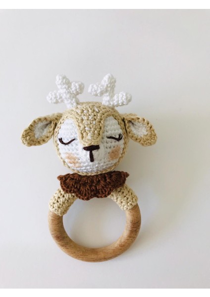 Yeni Doğan Uykucu Geyik Seti Amigurumi Organik Oyuncak modelleri