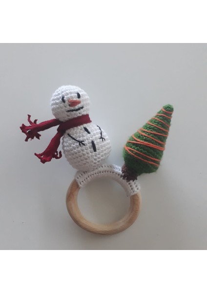 Yılbaşı Temalı Çıngırak Amigurumi Organik Oyuncak