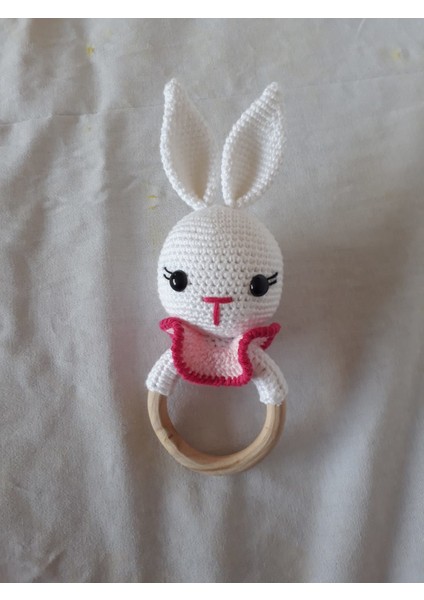 Şirin Tavşan Çıngırak Amigurumi Organik Oyuncak