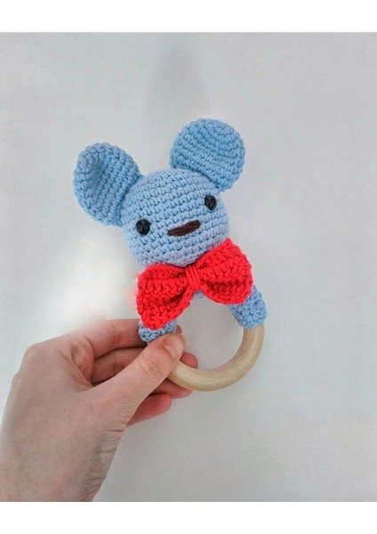 Diş Kaşıyıcı Çıngırak Amigurumi Organik Oyuncak