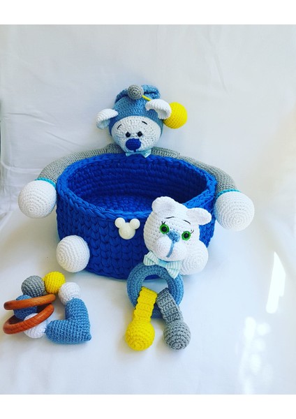 Ayıcıklı Penye Sepet Yeni Doğan Takımı Amigurumi Organik Oyun fiyatları