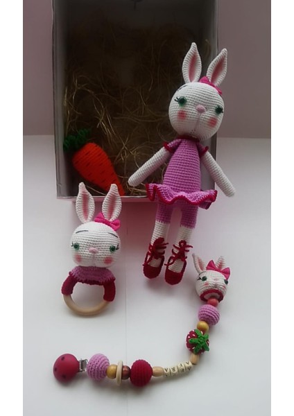 Tavşan Yeni Doğan Seti Amigurumi Organik Oyuncak modelleri